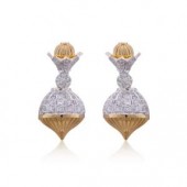 Designer Earrings with Certified Diamonds in 18k Yellow Gold - ER1077P